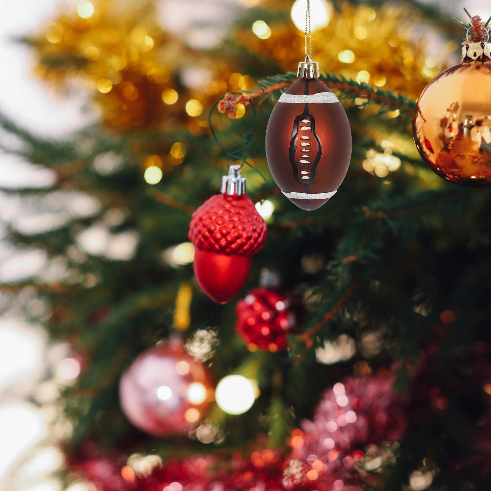 Große Rugby Zarte und Niedliche aus Kunststoff 6cm Weihnachtskugeln 6 Stück Christbaumkugeln für Weihnachtsbaum und Partydekoration an Zweigen