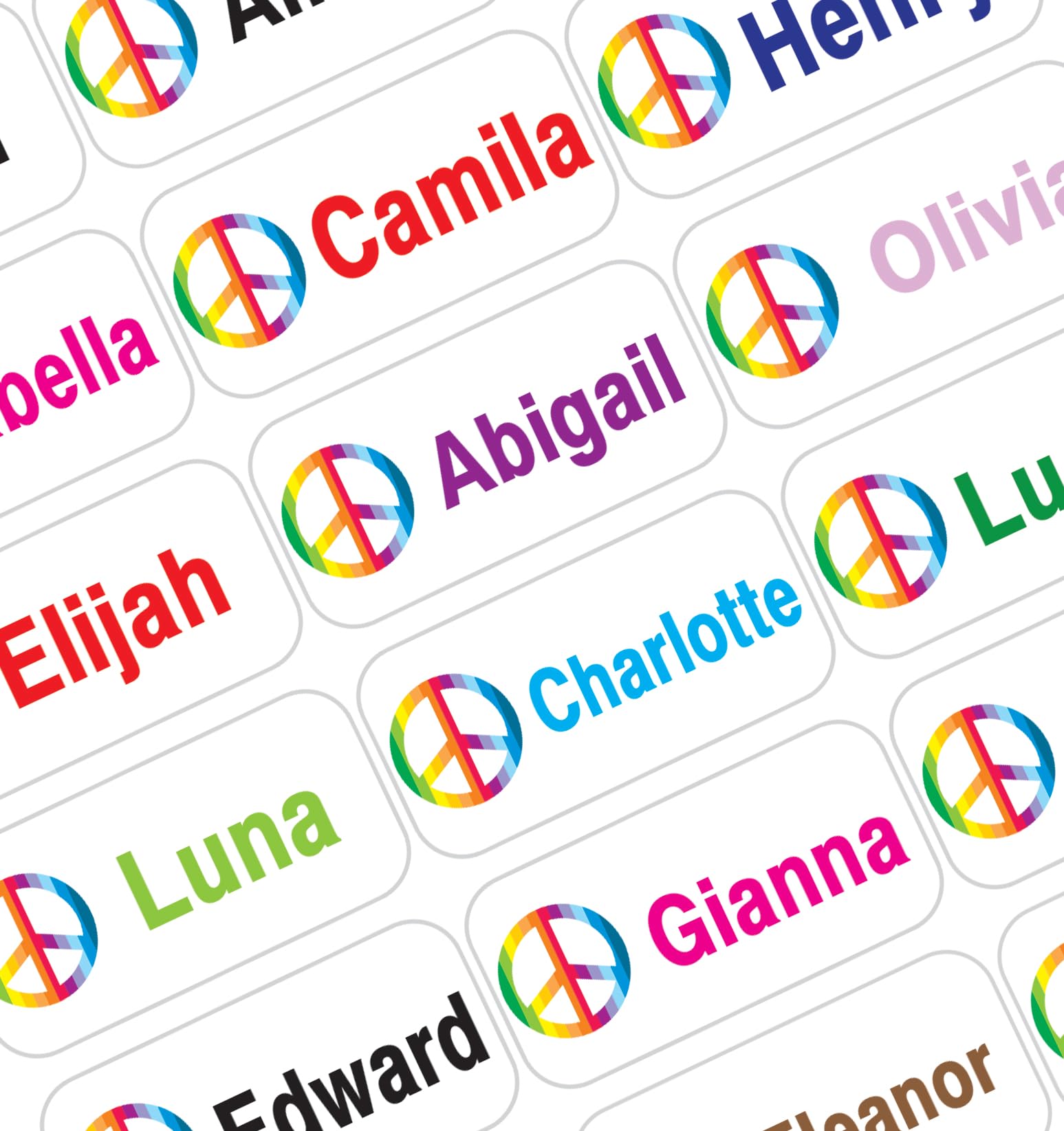 Personalized Name Labels for Kids – 60 Waterproof Peel-and-Stick Labels for Clothes, Lunch Boxes, Water Bottles, Laundry Bags – Durable, Dishwasher &