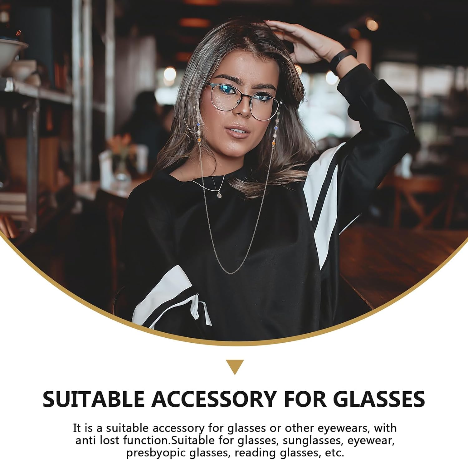 Hemoton Gold Glasses Hanging Chain Eyeglass Holder Lanyard Anti-lost Sunglasses Rope for Women Neck Strap Accessories