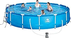 Piscina 13.000 litros com armação + escada 91cm + cobertura 4.5m + lona 4.8m + filtro 110v