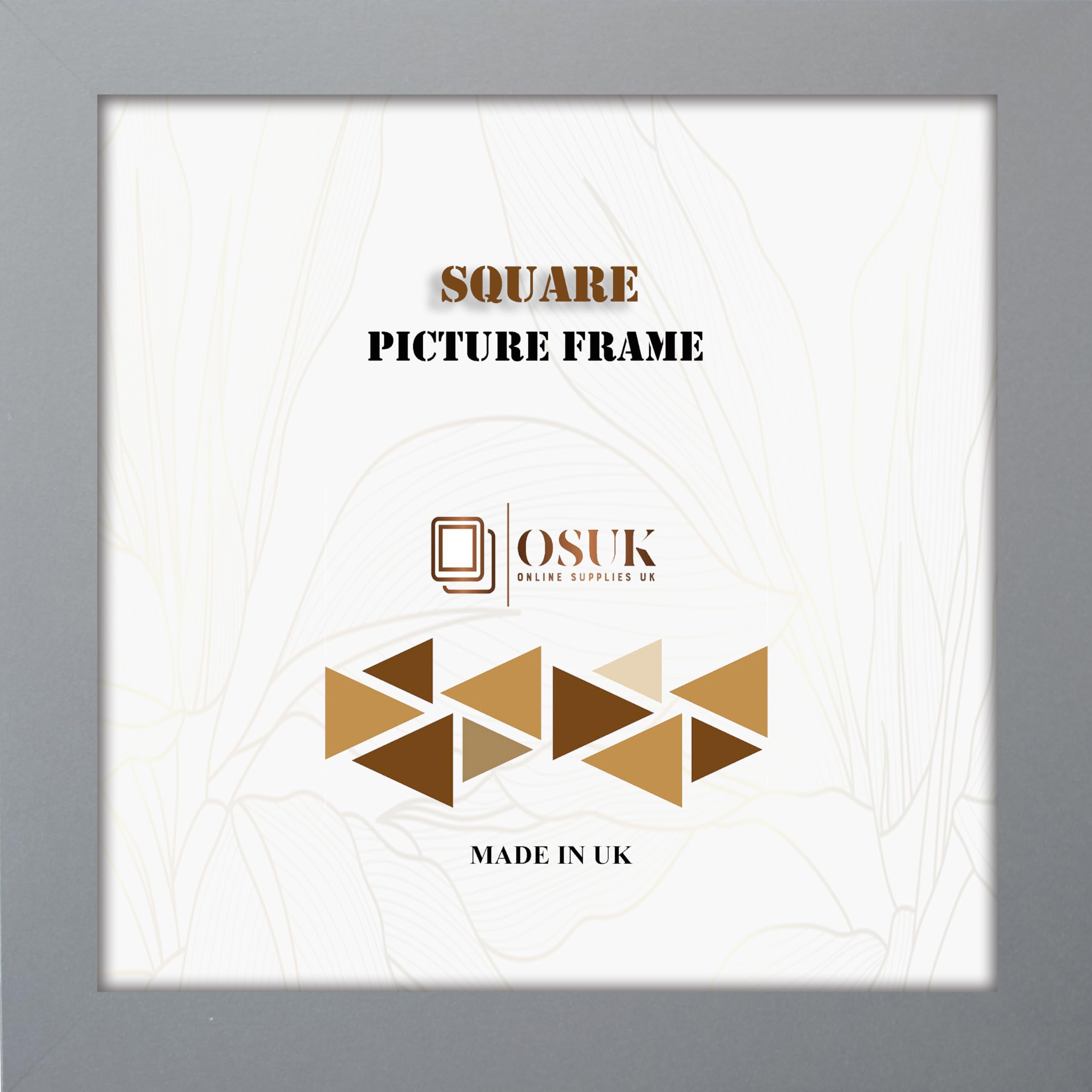 Frame Eazy Silver Osuk Modern 17X17 Inch Square Photo Frame - Picture Frames With Safe Perspex Front & Wall Hanging Hooks - Wood Effect 17X17" (43.2 X 43.2Cm) Square Frame