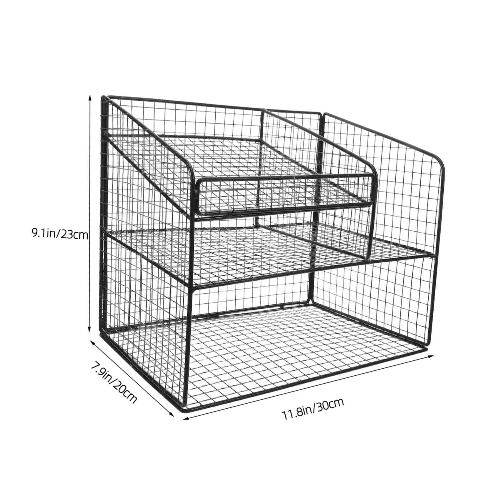 ULTECHNOVO Rack de stockage téléphonique plateau de document Organisateur de bureau bac à lettre phone stand for desk porte-documents de bureau organisateur de fichiers Black