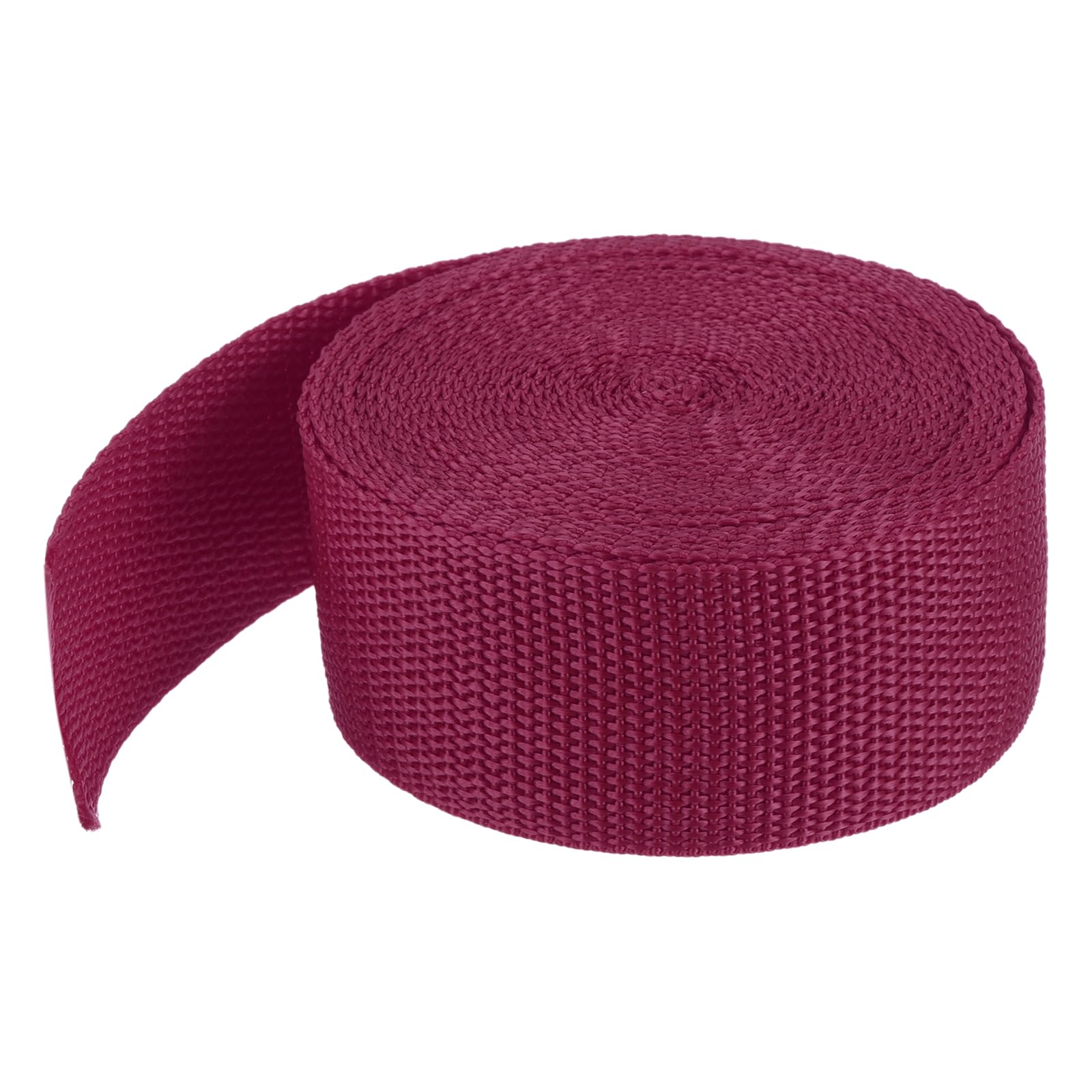 MECCANIXITY Lightweight Polypropylene Webbing Strap 1 1/2" 5 Yard Backpack Strapping Band Dark Red for Outdoor Luggage Cargo Straps