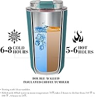 Vista 77 de Puraville Insulated Tumblers with Lid, 10 oz Travel Coffee Mug Stainless Steel Vacuum Cup, Leak Proof Reusable Double Walled Coffee Tumbler for Iced