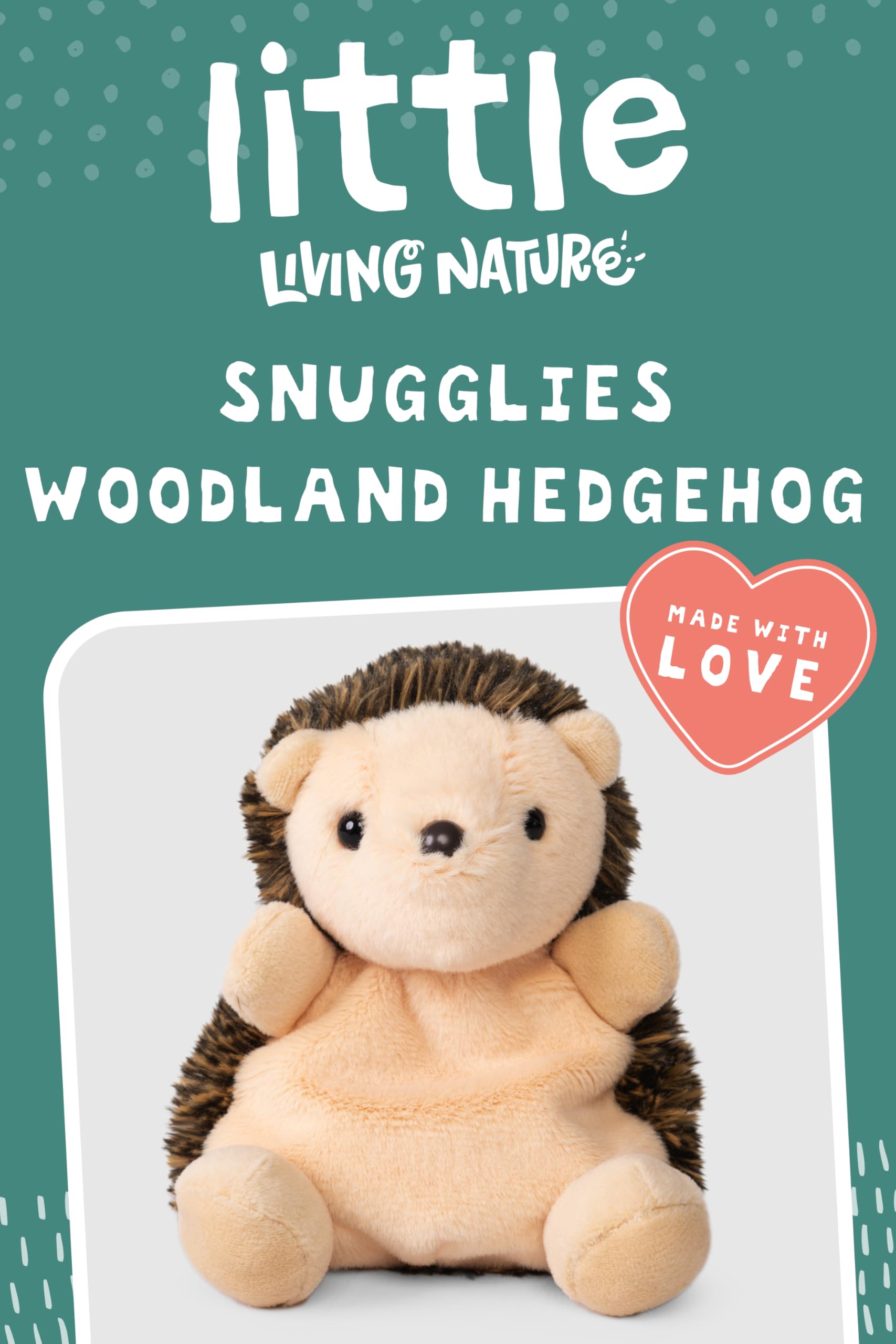 Living Nature LITTLE Snugglies Woodland Hedgehog Animal Plush, 10 cm x 10 cm x 16 cm - Image 2