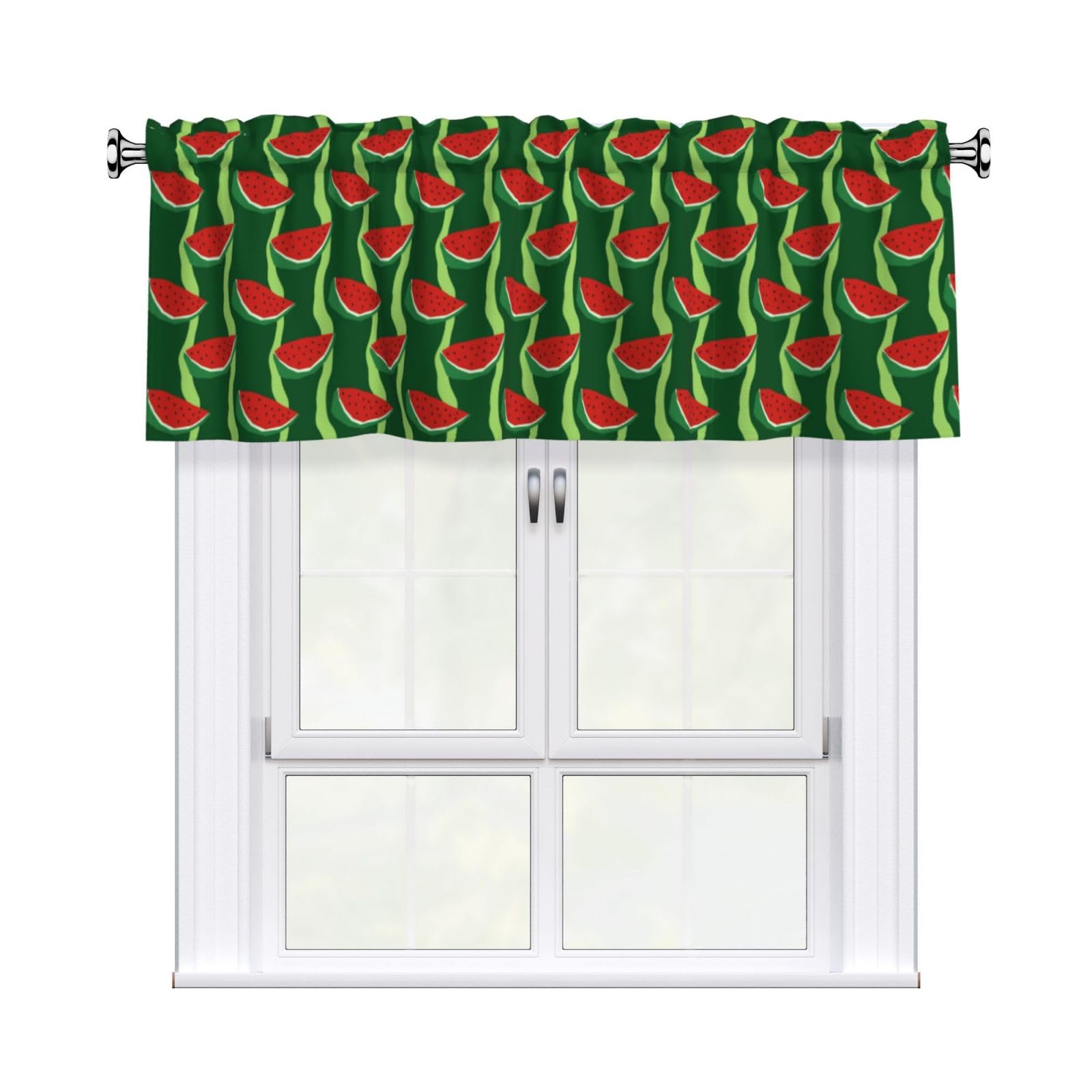 Noble Ren Watermelon Fruits Short Curtain Valance 54x18in For Kitchen Bathroom Cafe Living Room Decoration