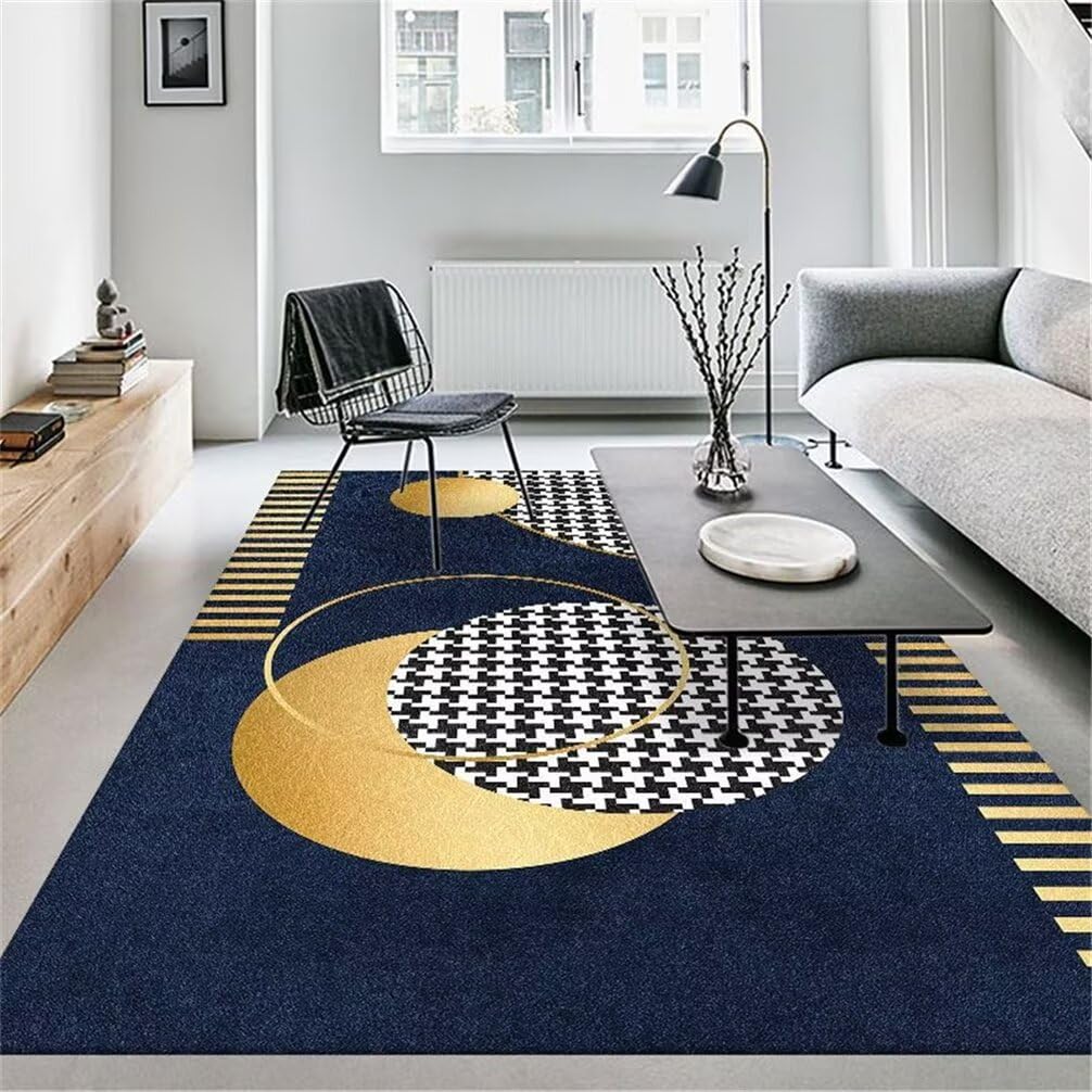 Tapis de sol salon bleu 60x110 cm antidérapant pour stopper les glissades et saletés