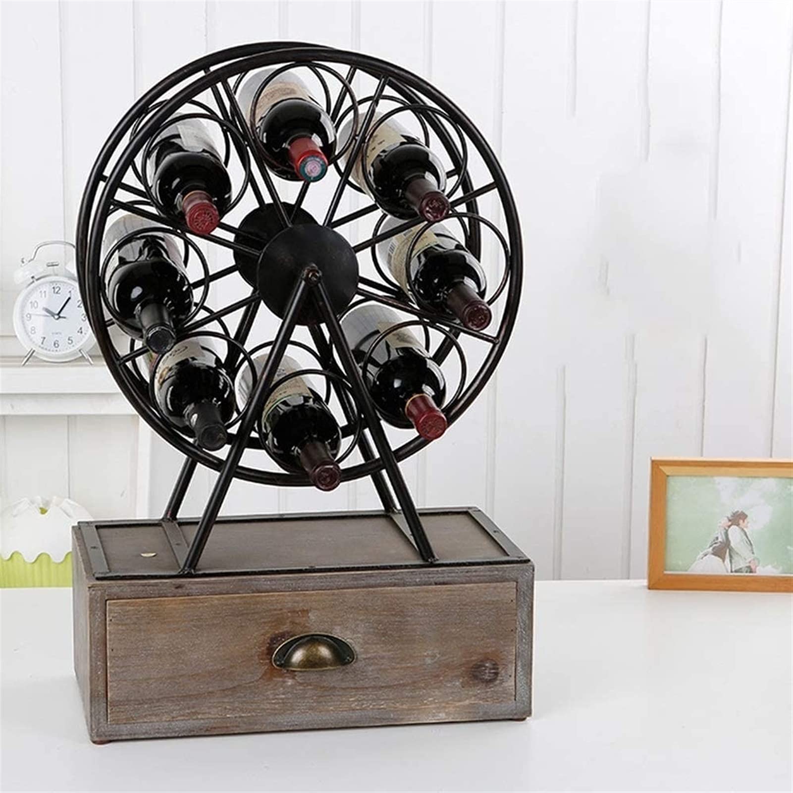 Rack à vin suspendu inversé noir avec porte-gobelet pour meuble de cuisine