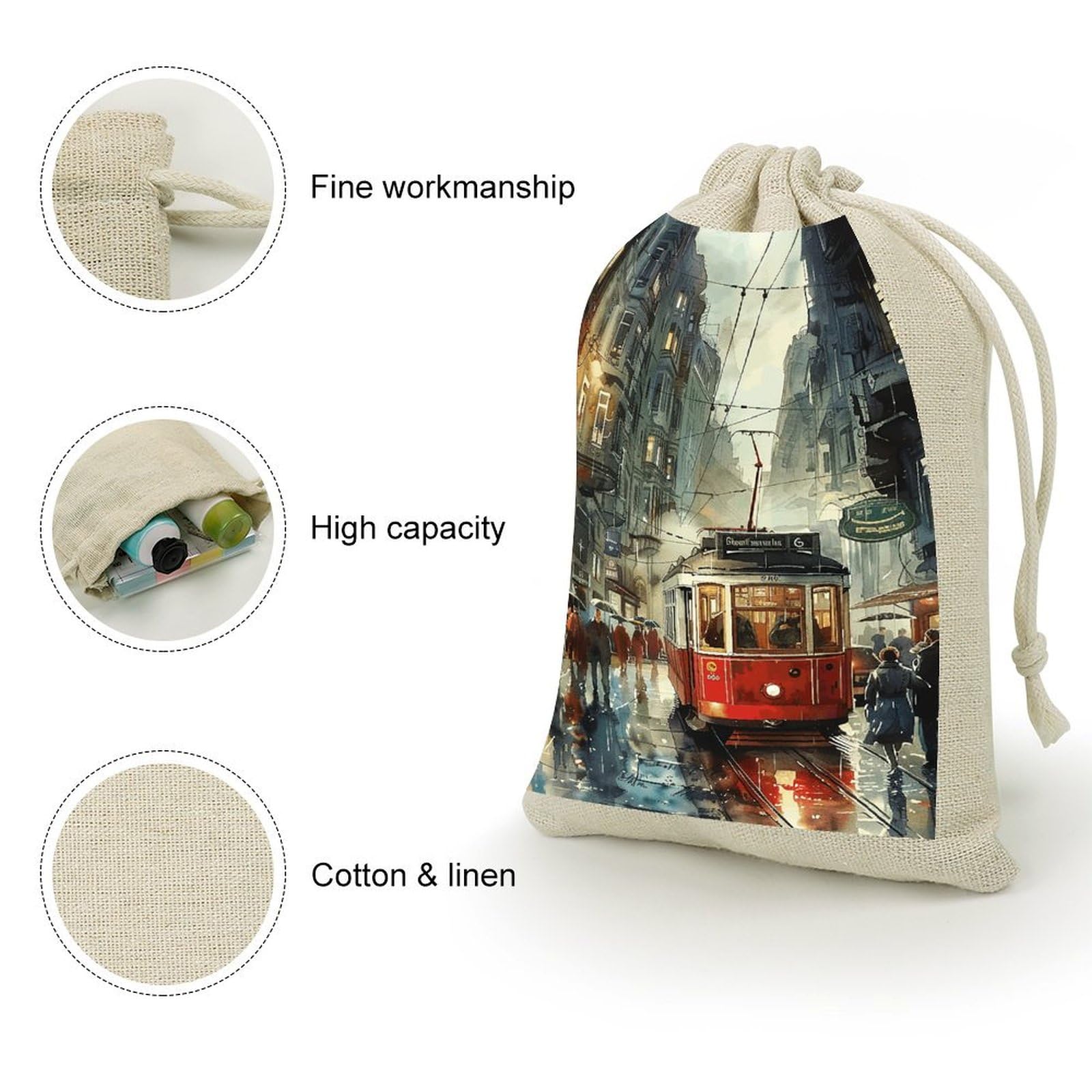 Amazon.com: IOLVSHGH Red Tram in The Rain Empty Sachet Bags 8 PCS Cotton Muslin Bags with Drawstring Small Cloth Gift Pouches 6.7x4.9 Inch Burlap Bag Drawstring for Spice Tea Jewelry Wedding Party : Amazon.com: IOLVSHGH Red Tram in The Rain Empty Sachet Bags 8 PCS Cotton Muslin Bags with Drawstring Small Cloth Gift Pouches 6.7x4.9 Inch Burlap Bag Drawstring for Spice Tea Jewelry Wedding Party :