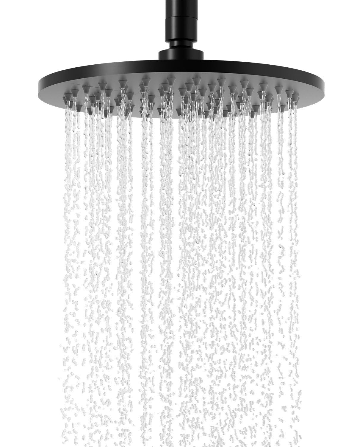 Tête de douche ronde de 8 pouces en acier inoxydable noir mat durable