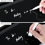 Varhomax Glass Desk Whiteboard Black with Calculator, Desktop Dry Erase White Board with Storage, to Do List Memo Notepad for Home and Office