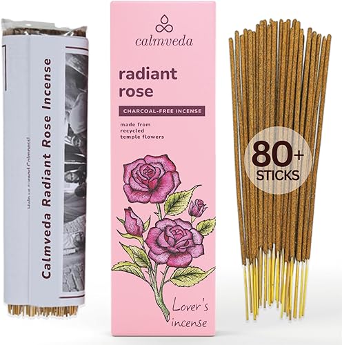 Church Frankincense and Myrrh Incense - (80 Sticks) Charcoal Free Incense, Made from upcycled Flowers | Used as Spiritual Healing Incense in Church (Handmade Olibanum Incense)