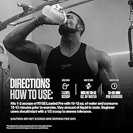 RYSE Loaded Pre Workout Powder - Strawberry Squeeze - Daily Pre-Workout for Men & Women with 390mg Caffeine, Beta Alanine, and Citrulline for Pump, Focus, and Energy - 30 Servings