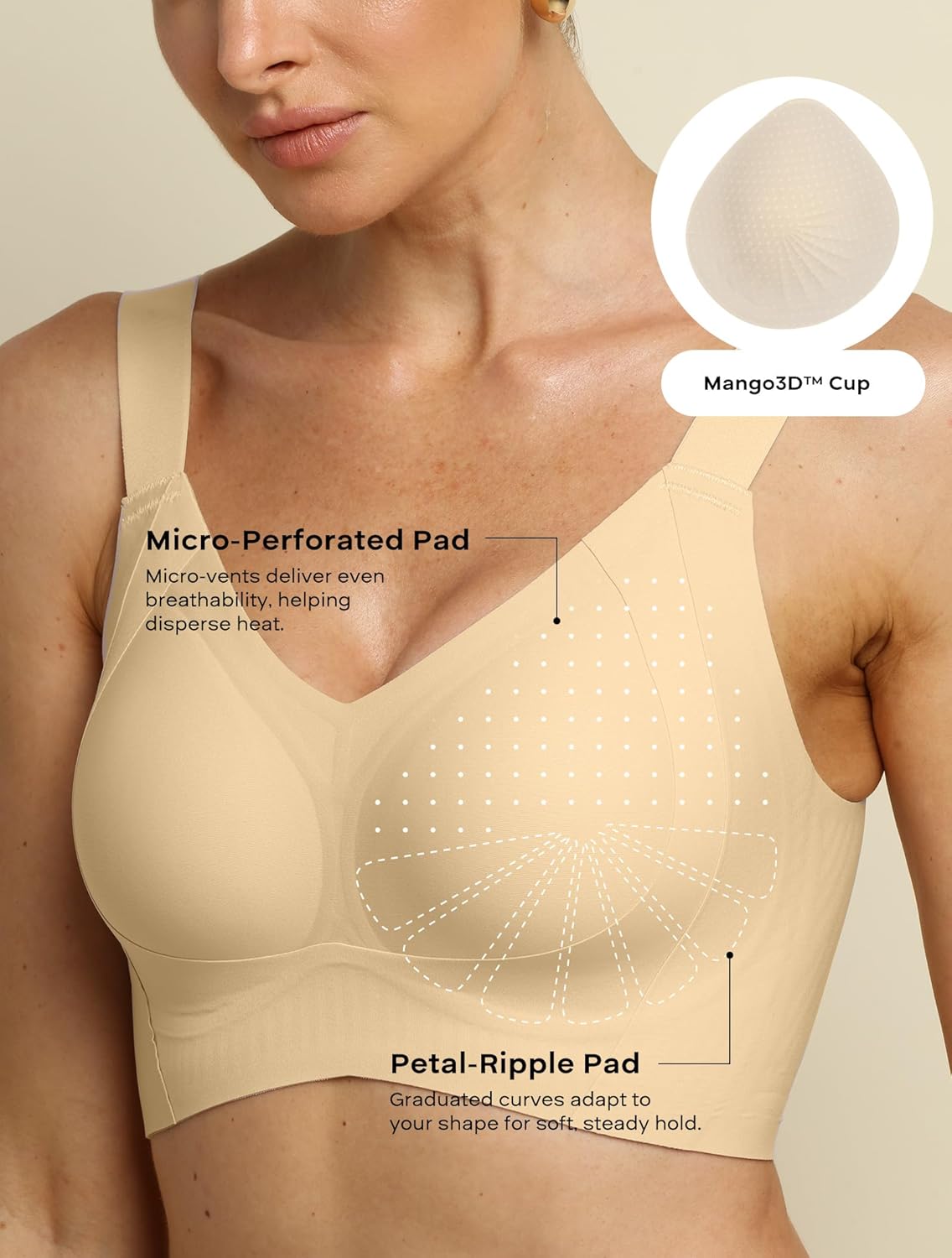 COMFELIE No-Wire Minimizer Bra Women Full Coverage Seamless No Underwire Push Up with Side & Back Smoothing for Large Busts - Image 2