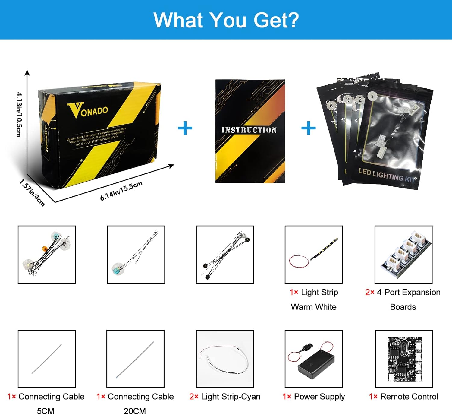 VONADO LED Light Kit - Compatible with Starry Night Lego 21333, Remote Control Lighting - NO Lego Model, ONLY Lights