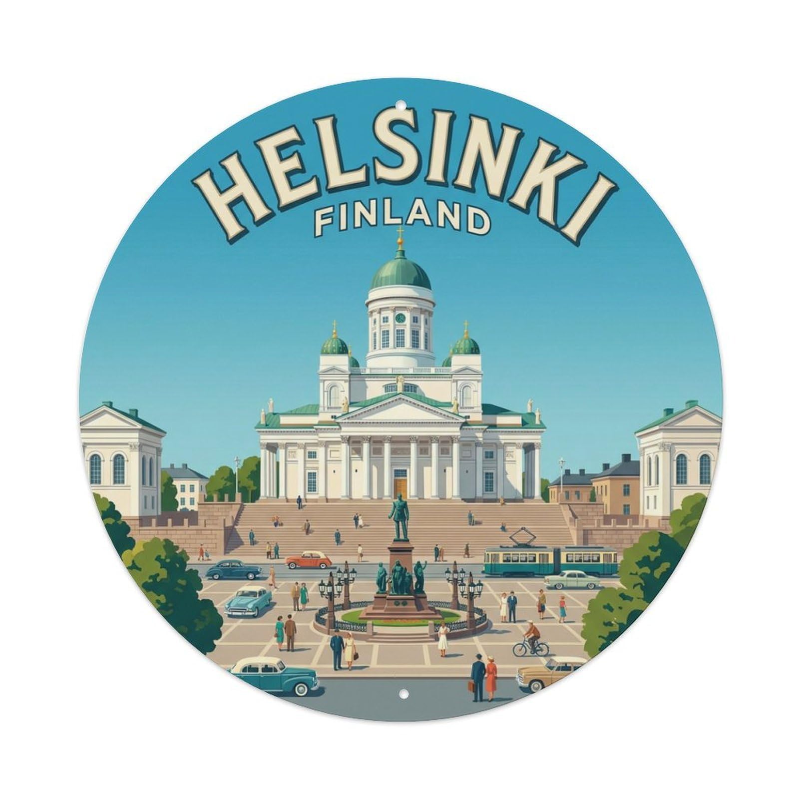 Galvaxio Style Vintage Travel Finland Helsinki Metal Tin Sign