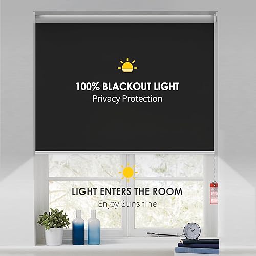 Miniatura 5 de homebox cortinas enrollables 100% opacas, con aislamiento térmico, tela impermeable con protección ultravioleta, con cadena, para hogar y oficina