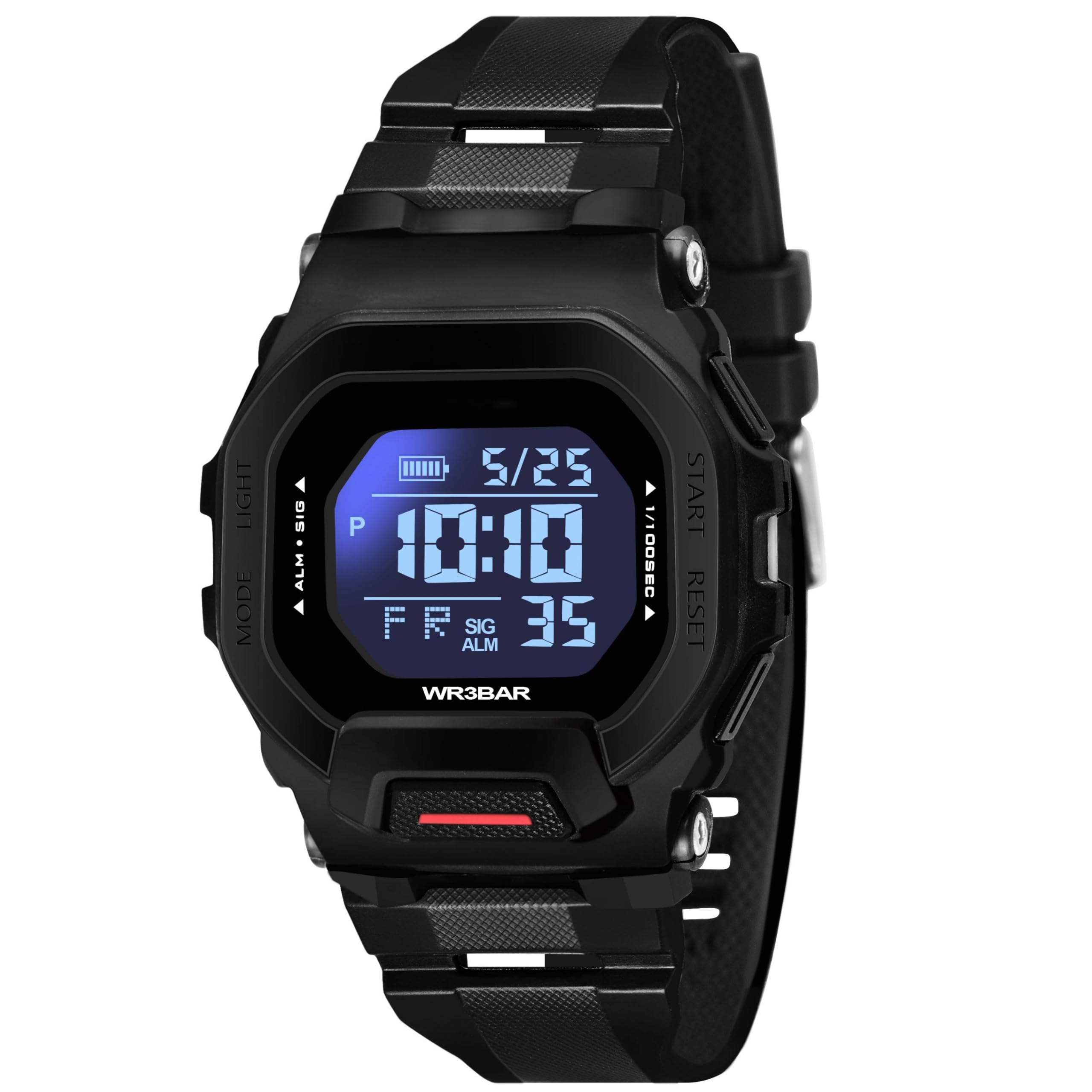 ShocknshopDigital Square Black Dial LED Unisex Watch for Men and Boys -WCH126