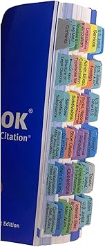 Book Tabs for The Bluebook: A Uniform System of Citation. Laminated, Durable, Color-Coded Repositionable Tabs book cover