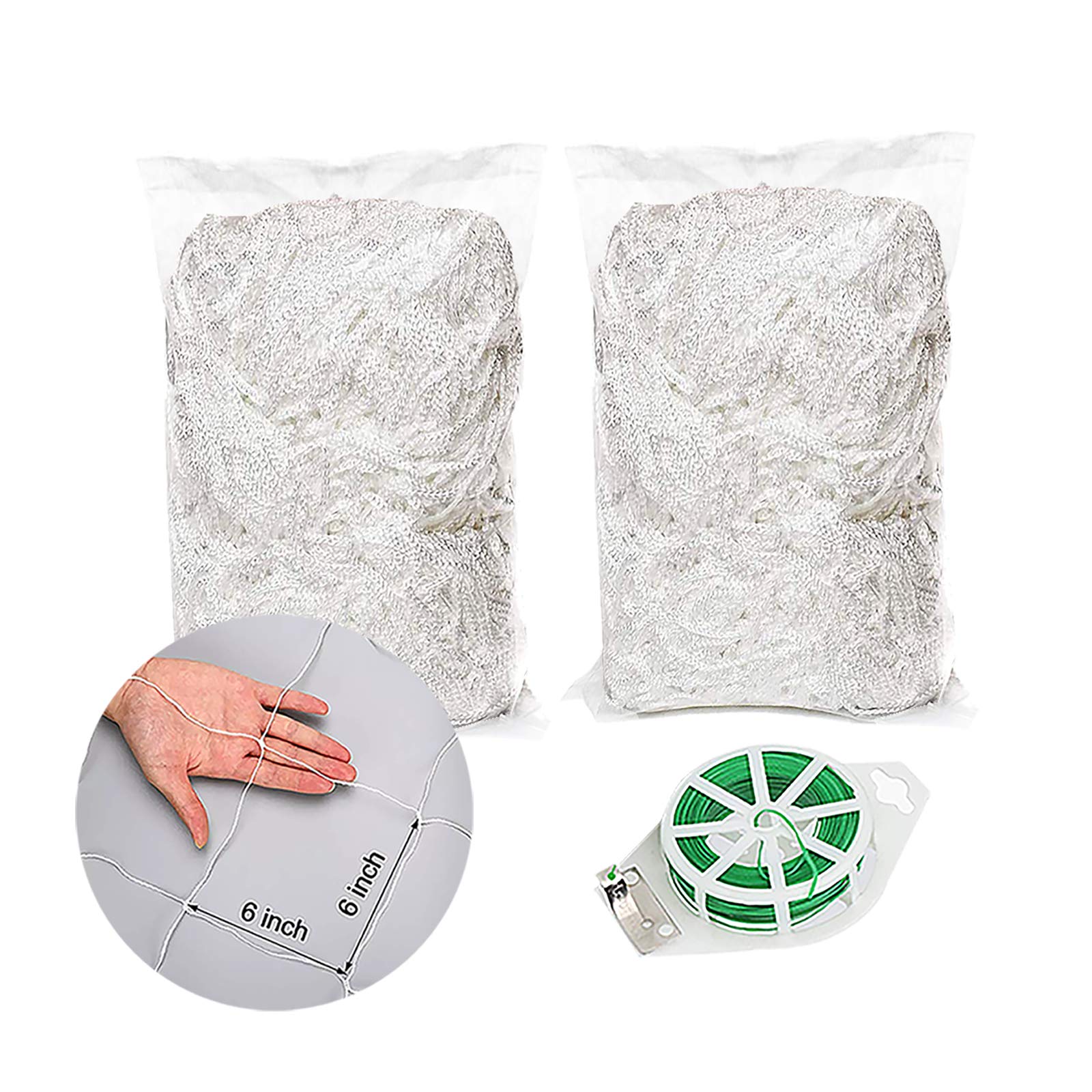 Trellis Netting 2 Packs (5X15FT) Garden Netting for Plants Heavy-Duty Polyester Garden Net Plant Support Growing Vine Climbing Flexible String Net 6'' Mesh