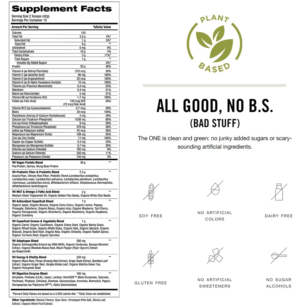 Buy VitaHustle ONE Superfood Plant Based Protein Powder Vanilla, 20G