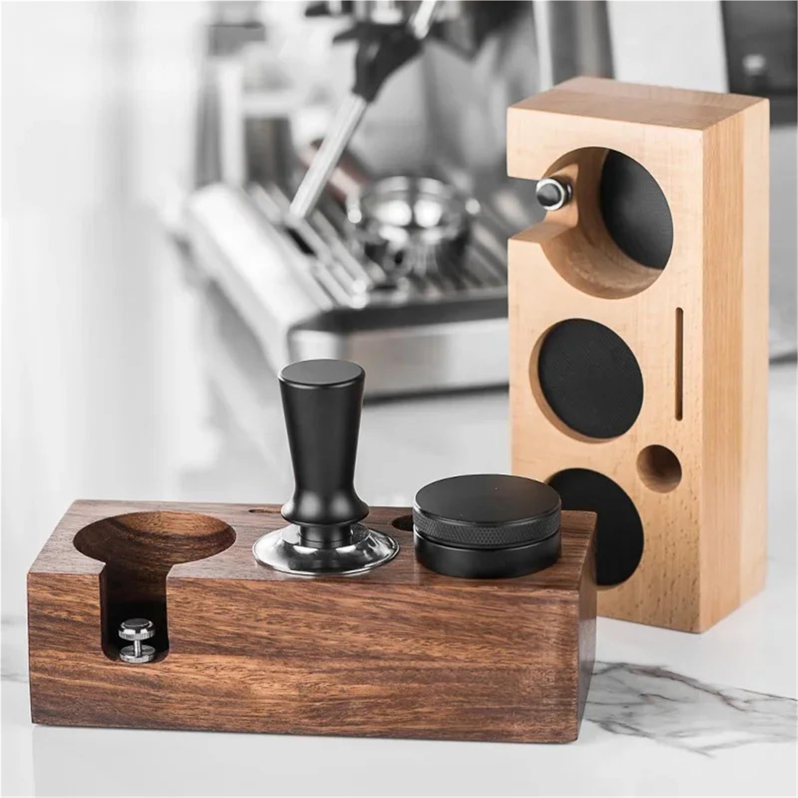 Compatibile con supporto for manomissione caffè in legno