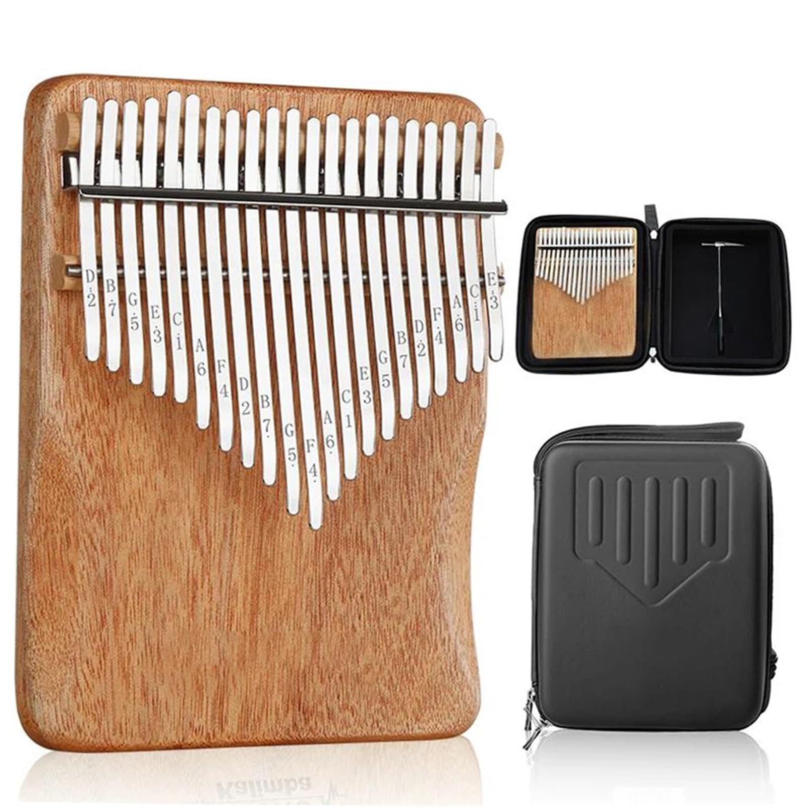 Kalimba Fortepian Kalimba 21-klawiszowy Mahoniowy Fortepian Kciukowy Instrument Muzyczny Instrument Muzyczny Na Palec(Style 3)