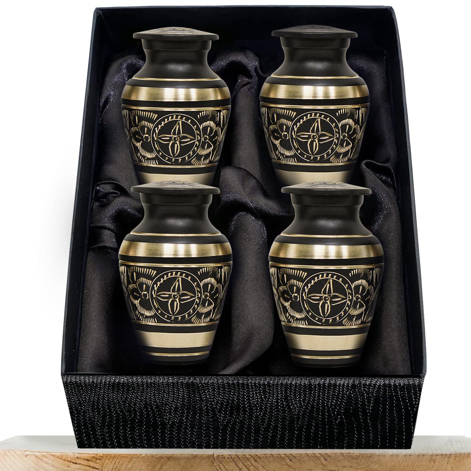 Urne Ceneri Solace Forever - Set 4 Pezzi Nere, Artigianali, Per Ricordi - Foto 1