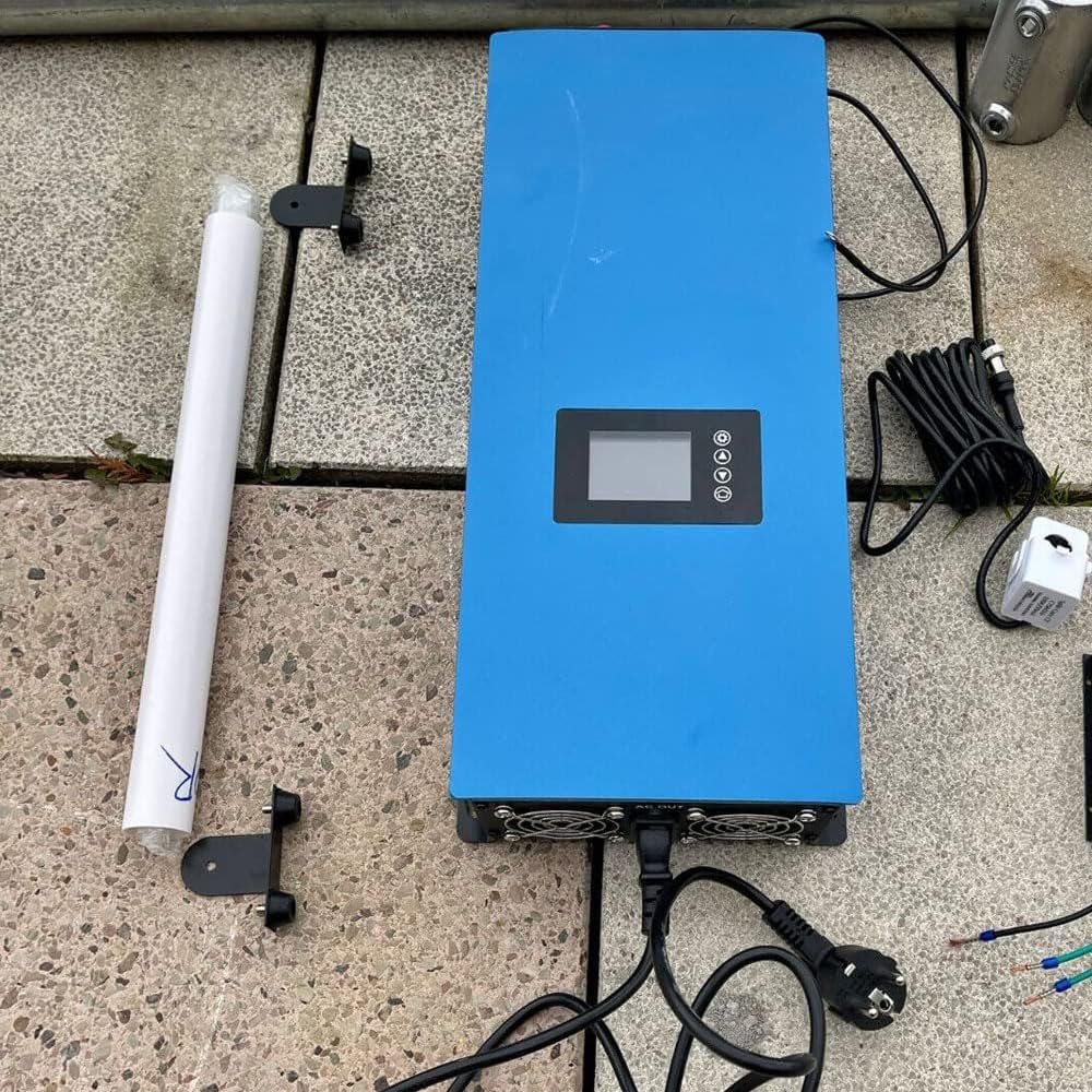 Netzgekoppelter Wechselrichter 1000W DC 22-65V auf AC 230V für Windturbinen mit Lastwiderstand-Set, Reine Sinuswelle, EU-Stecker, mit 24V/48V AC Windgeneratoren (1KW)