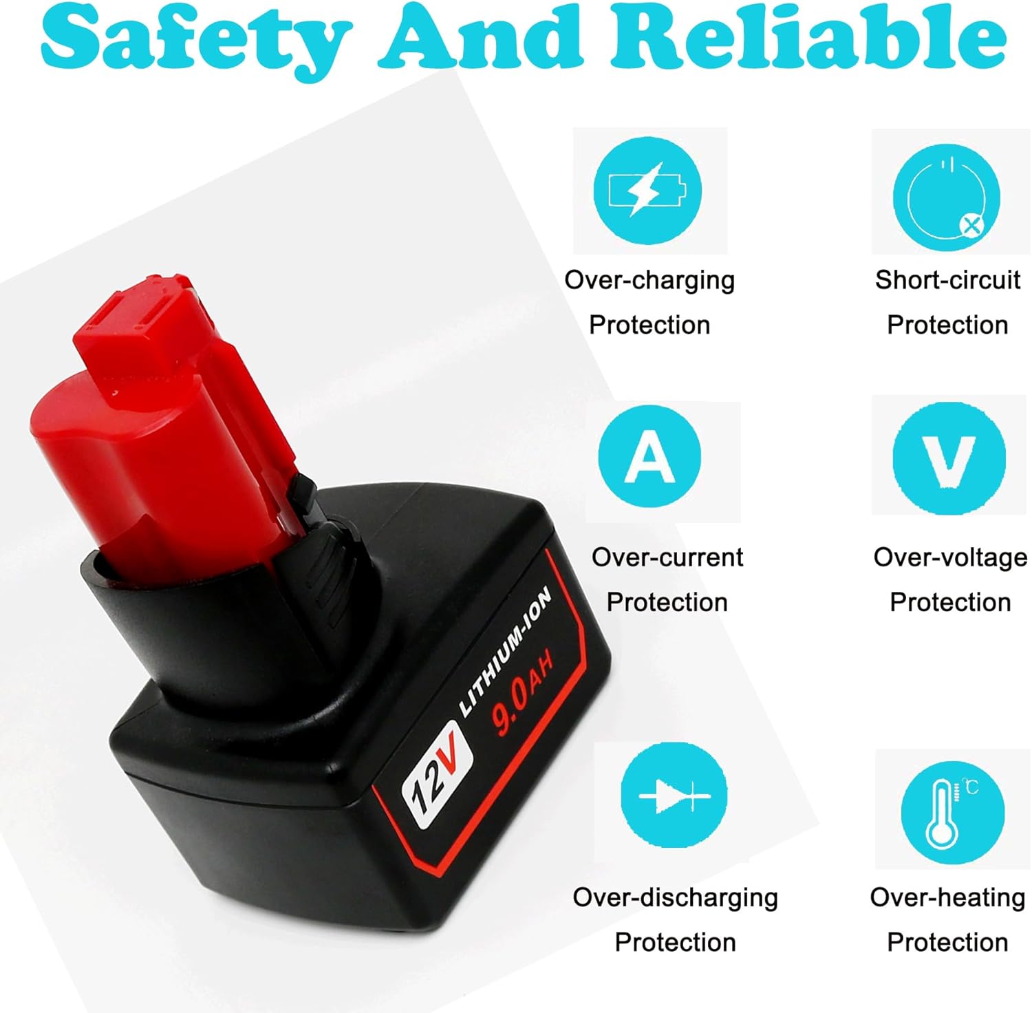 VOLT1799 2-Pack 9.0Ah 12V Batteries 48-11-2460 for Mliwaukee 12v Cordless Power Tools