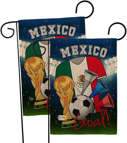 World Cup Mexico Soccer Garden Flags 2pcs Pack Sports Game Goal Ball Football Entertainment Activity Physical Small Decorative Gift Yard House