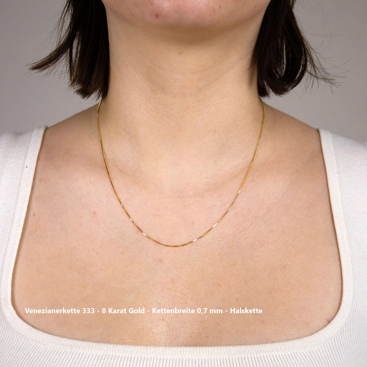 Edle feine dünne filigrane Goldkette massiv 333-8 Karat Gold Halskette