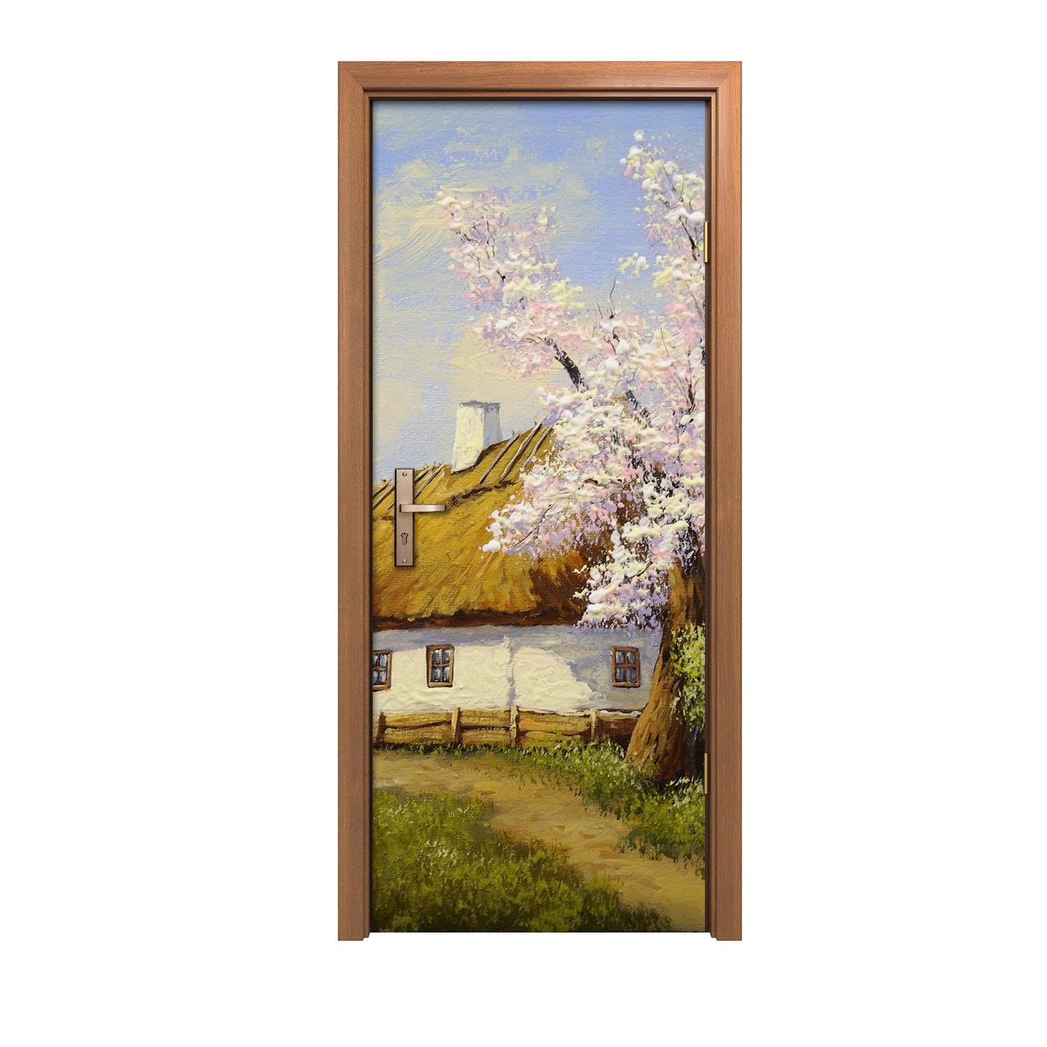 Autocollant de porte 90x200 décoration murale peinture campagne