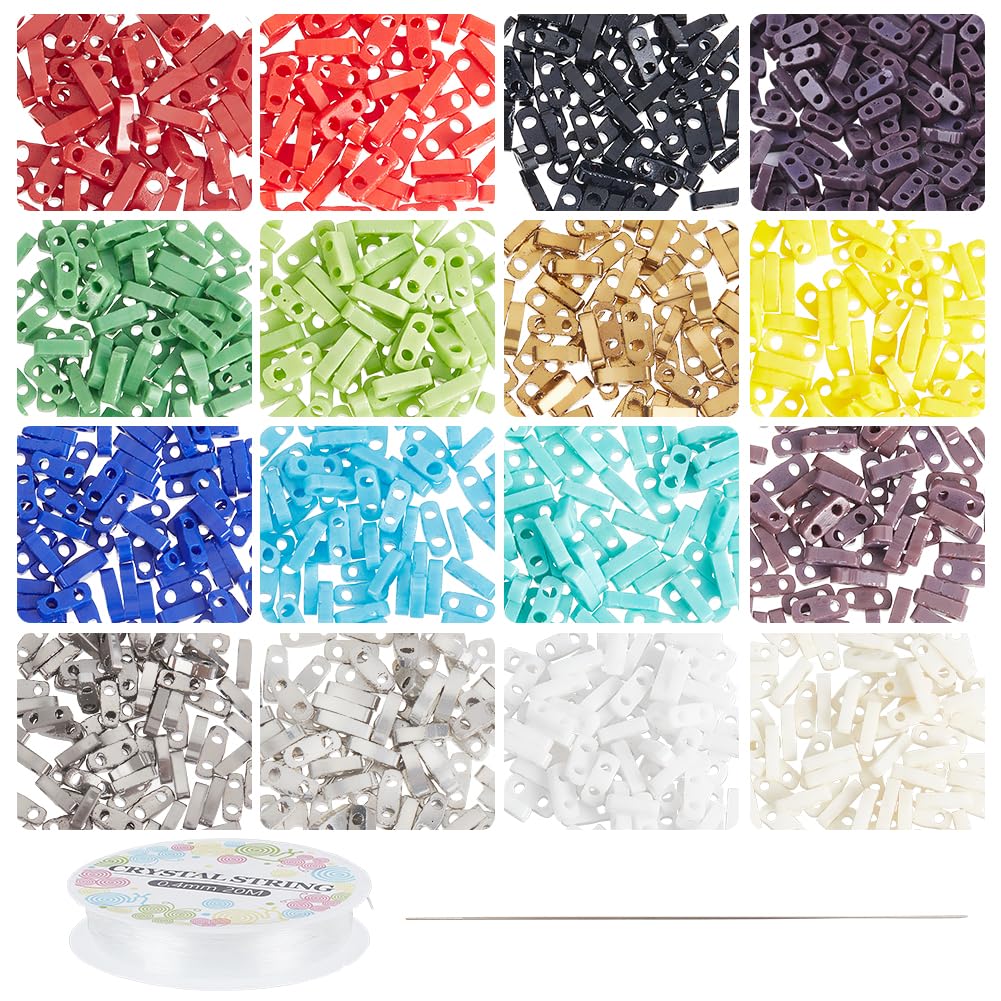 Tila, Quarter Et Half Tila Beads - Miyuki - Perles Carrées Et Rectangulaires Plates - Perles & Co