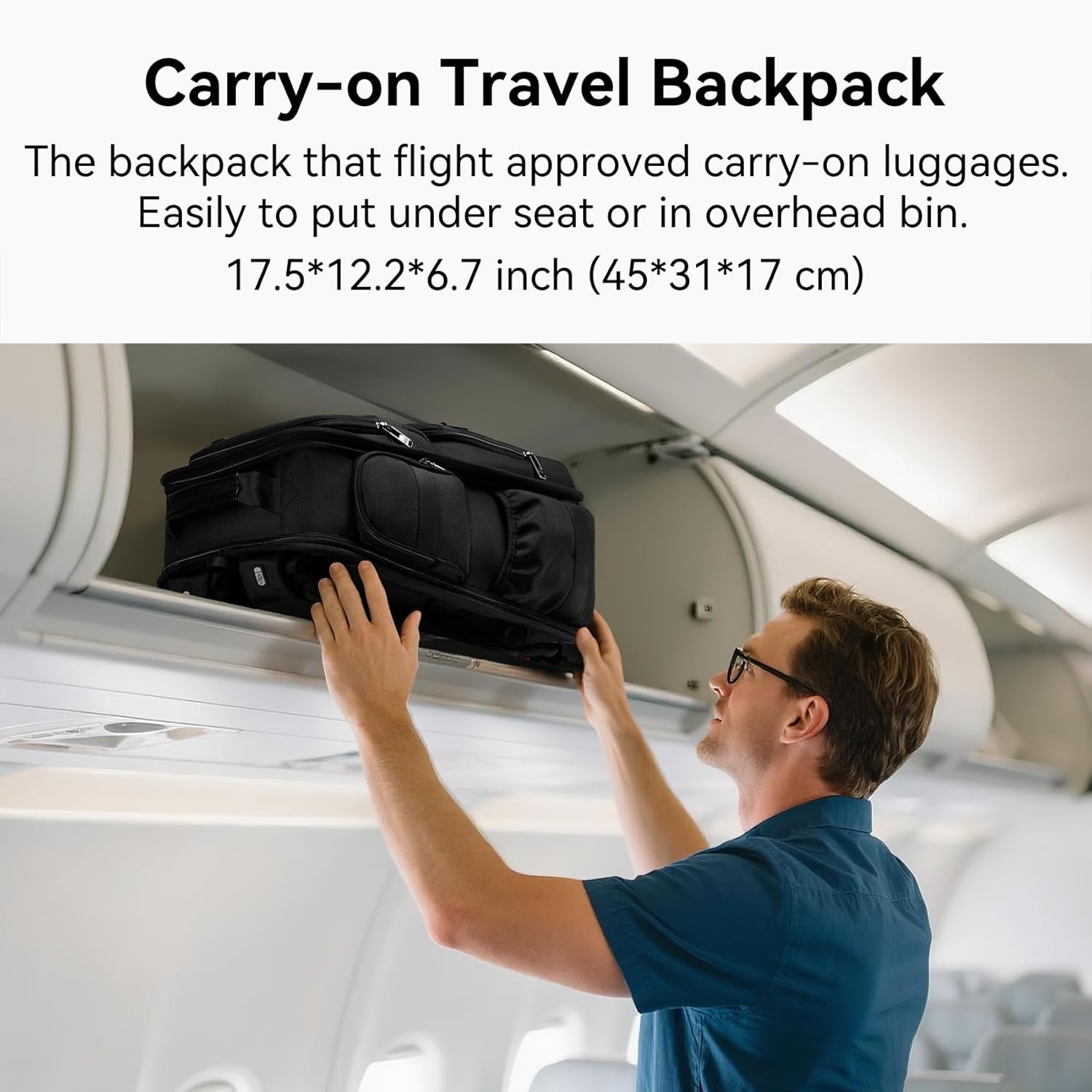 CROSSGEAR Business Travel Laptop Backpack, TSA Friendly Carry On Airline Approved, Fits 16 Inch Laptop, Multi-Pocket, USB Port, Water Resistant, Casual Daypack for Men, Commute Business Work Backpack - Image 6