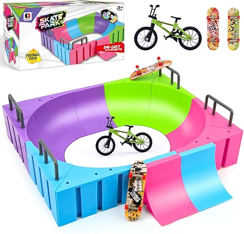 CS COSDDI Juego de rampa para patinetas de dedo, kit de riel para diapasón, accesorios de entrenamiento definitivos para skatepark