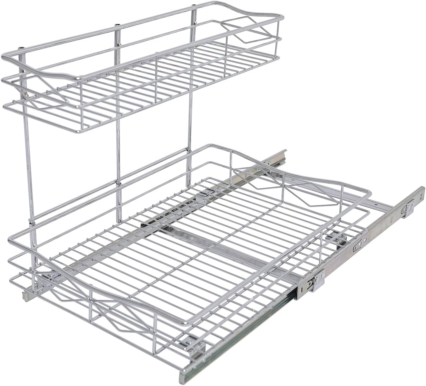 TQVAI Pull Out Cabinet Organizer, Under Sink Organizer, Slide Out Pantry Shelves, Pull Out Drawers for Cabinets - 11.75W x 17D x 13.25H, Request at Least 12.5 Inch Cabinet Opening