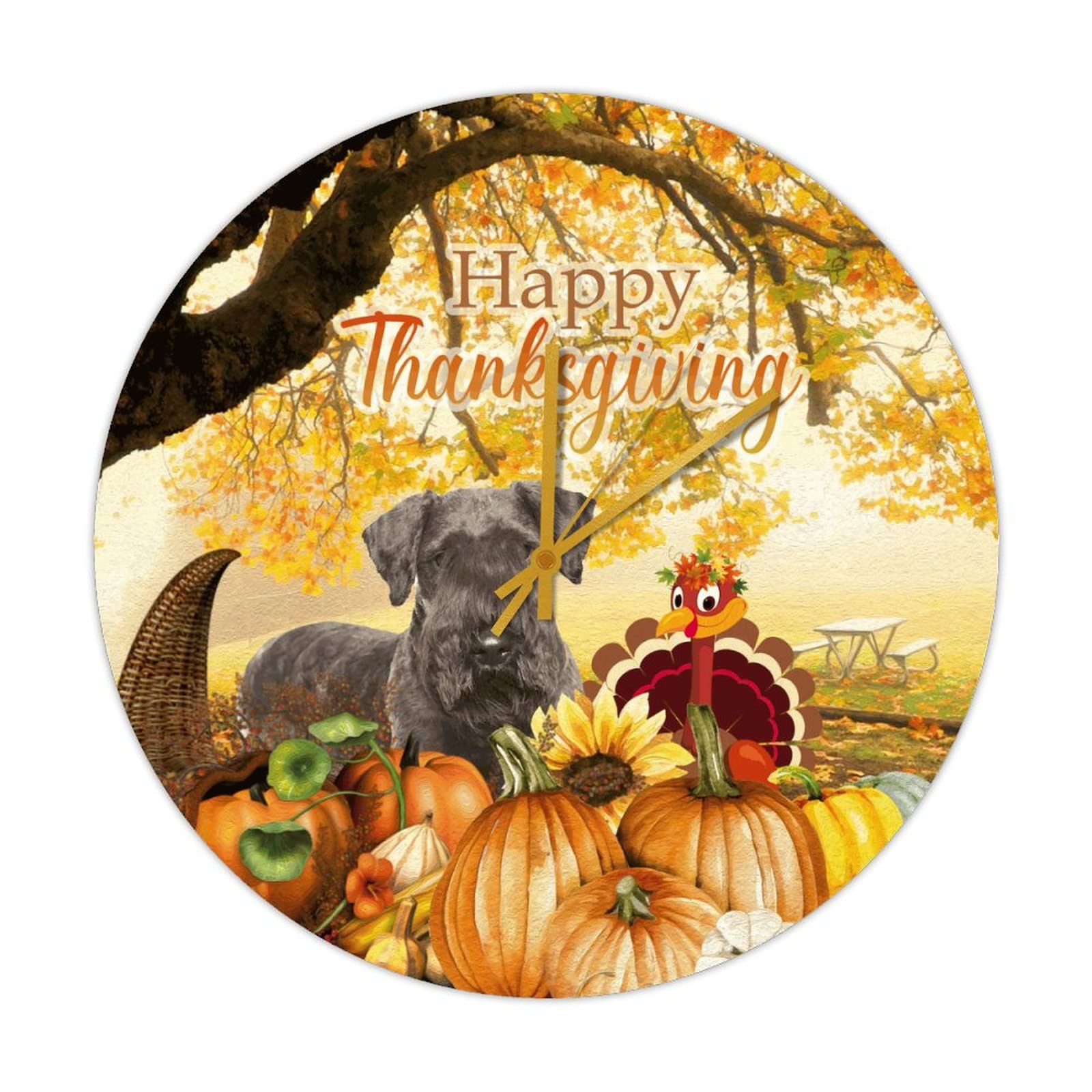 Horloge murale de Thanksgiving silencieuse et sans tic-tac