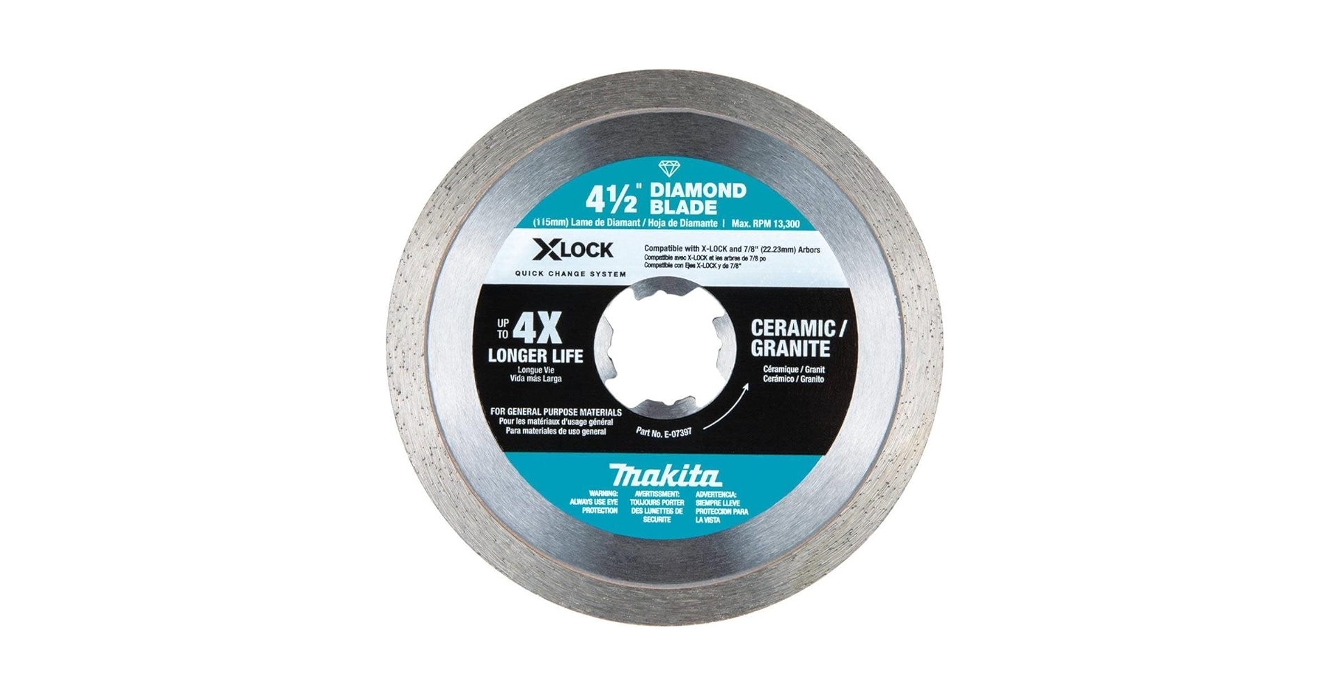 Makita Xlock 4 1/2 Inch Continuous Rim Diamond Blade for