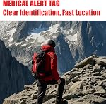 4PCS Medical Alert Bag Tag Double-Sided Medical Equipment Red Keychains Label Reusable Durable Luggage ID Tags for Backpacks Purse Travel