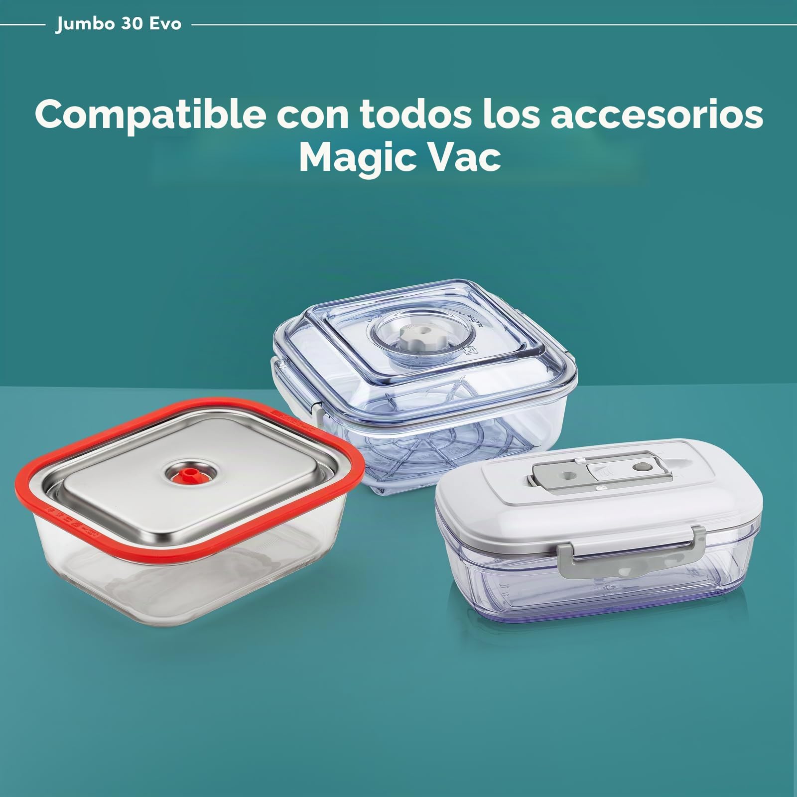 Magic Vac Jumbo 30 Evo, Máquina Envasadora al Vacío Profesional de Alimentos en Acero Inoxidable para Bolsas de Vacío y Contenedores