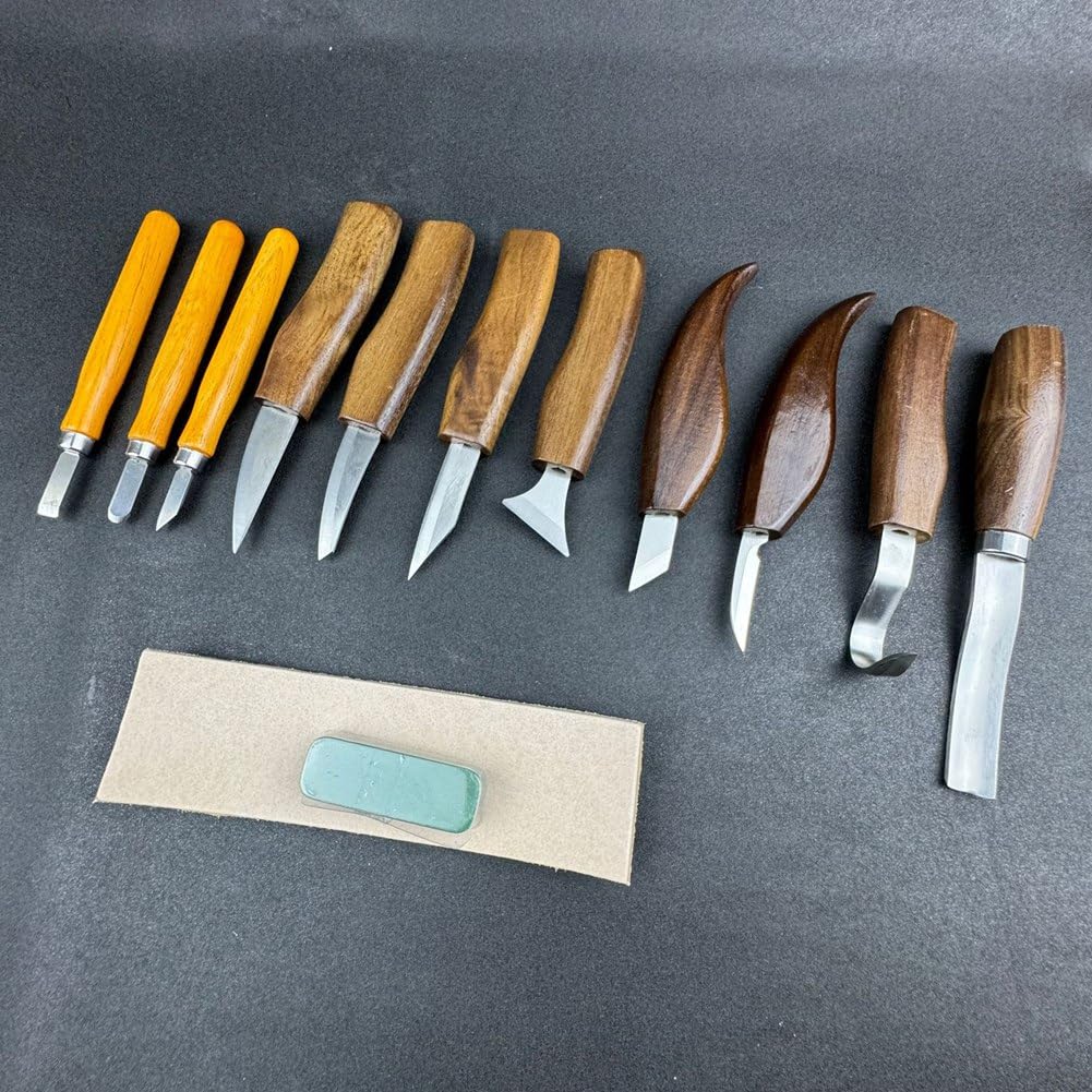 Kit de Tallado de Madera, 15 Piezas de Herramientas para Tallar Madera con Bolsa de Almacenamiento, Herramientas para Tallar Madera - Herramientas de Carpintería para Principiantes