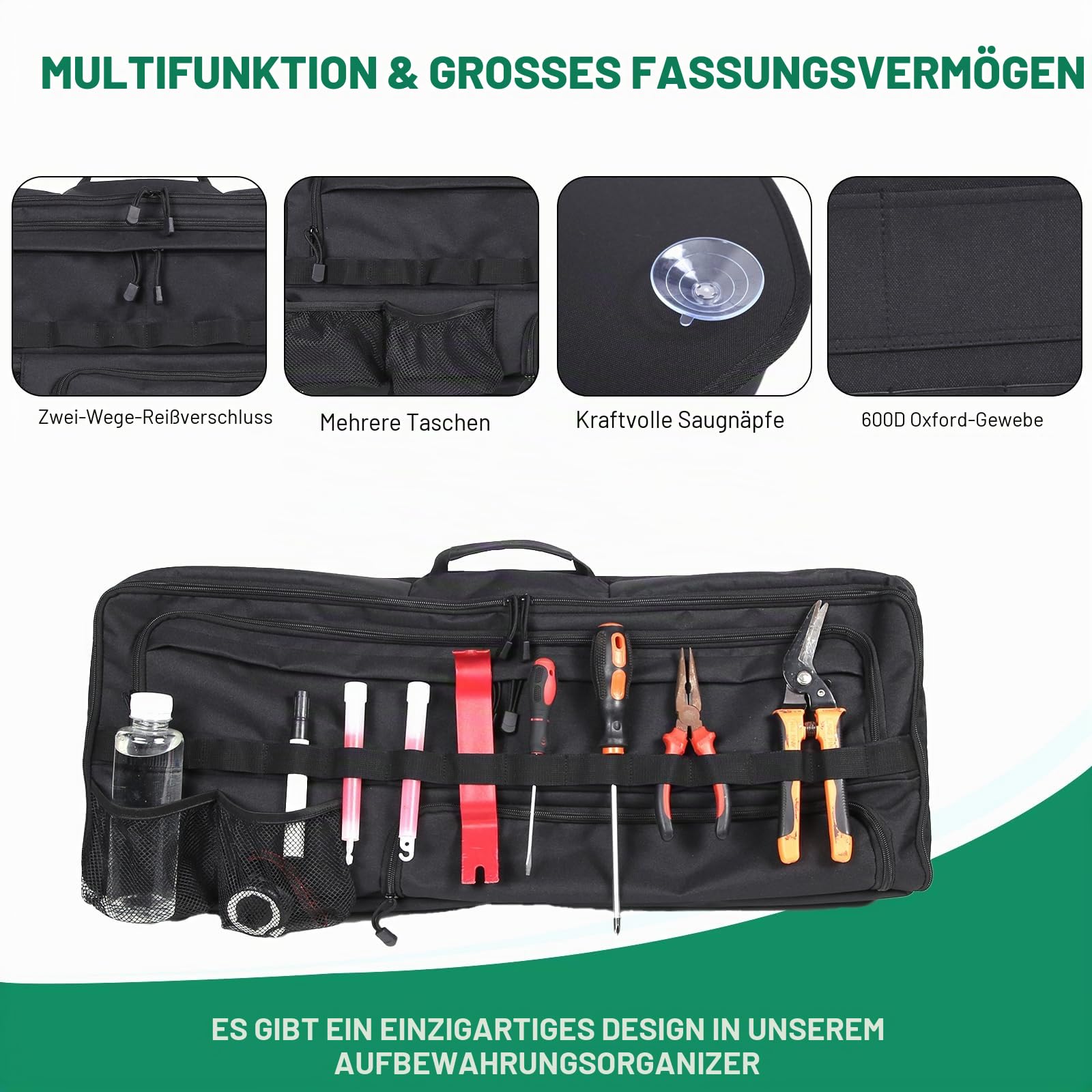 Kofferraum-Aufbewahrungstaschen, kompatibel mit Ineos Grenadier 2020-2024, Schwarz, einfacher Stil, Aufbewahrungstasche für den Kofferraum