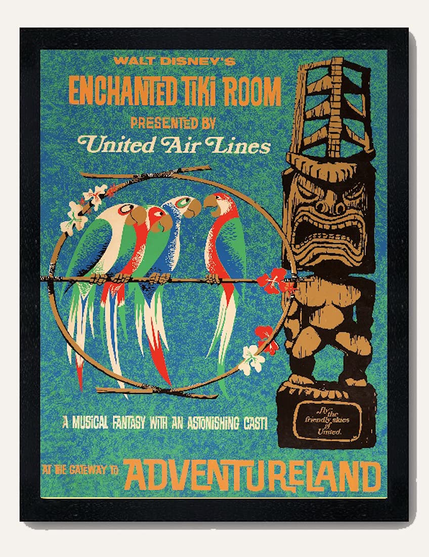 Enchanted Tiki Room Poster Vintage Disney Attraction Posters Magic Kingdom Adventureland Disneyland Classic Disney World Home Decor Wall Art