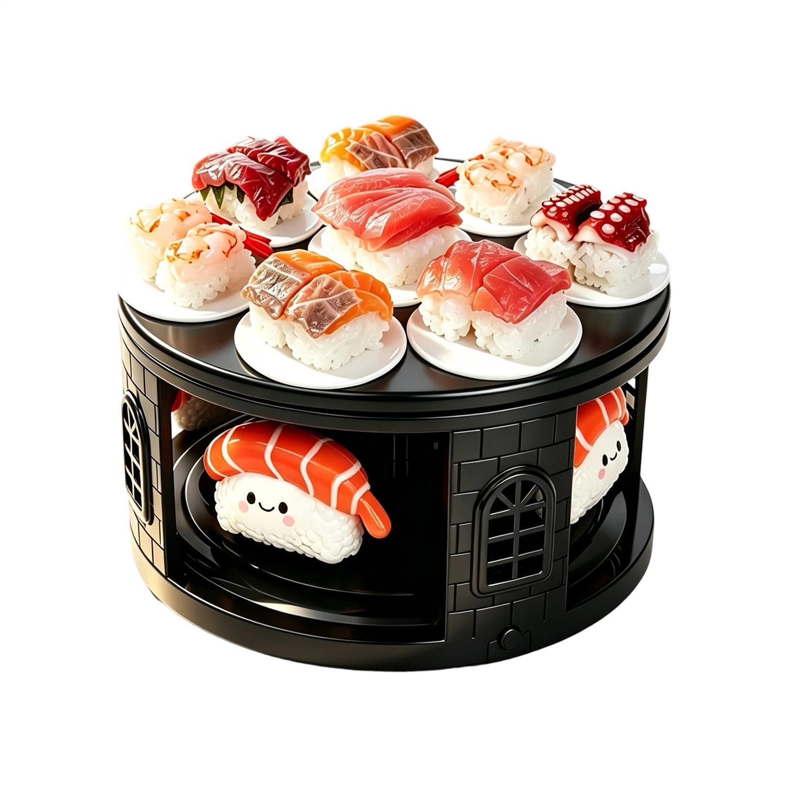 Plateau à sushi rotatif automatique avec 8 plateaux amovibles