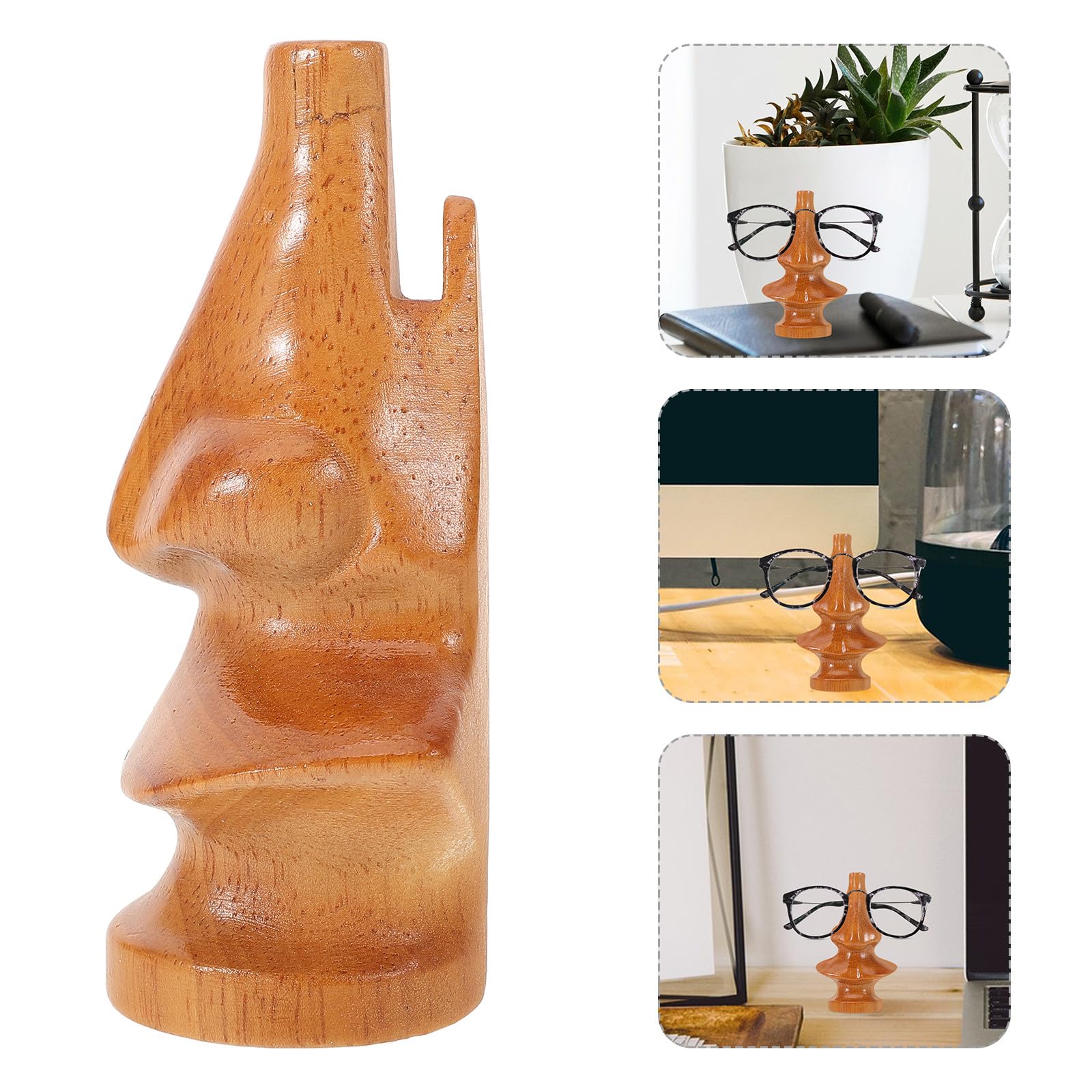 SOLUSTRE Holz Brillenhalter Sonnenbrillen Displayständer für Schreibtisch mit Stabiler Konstruktion und Minimalistischer Form für Auto und Professionelle Nutzung