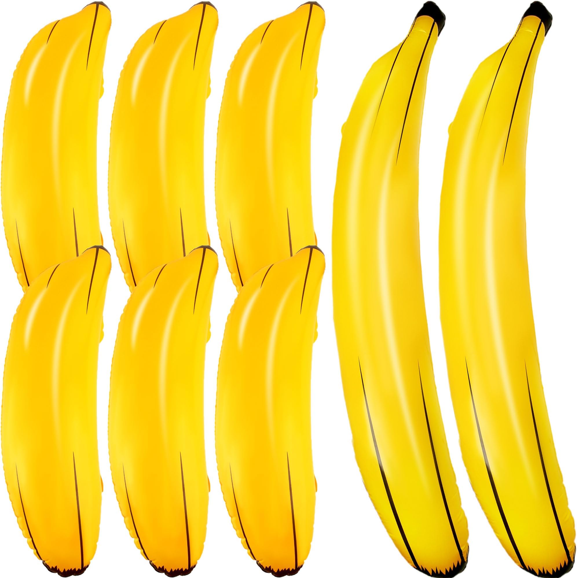 8 Pack Inflatable Bananas Blow Up Banana Balloons Toys Include 2 Pcs 70 Inch Bananas 6 Pcs 26 Inch Bananas for Bachelorette Party Summer Water Games
