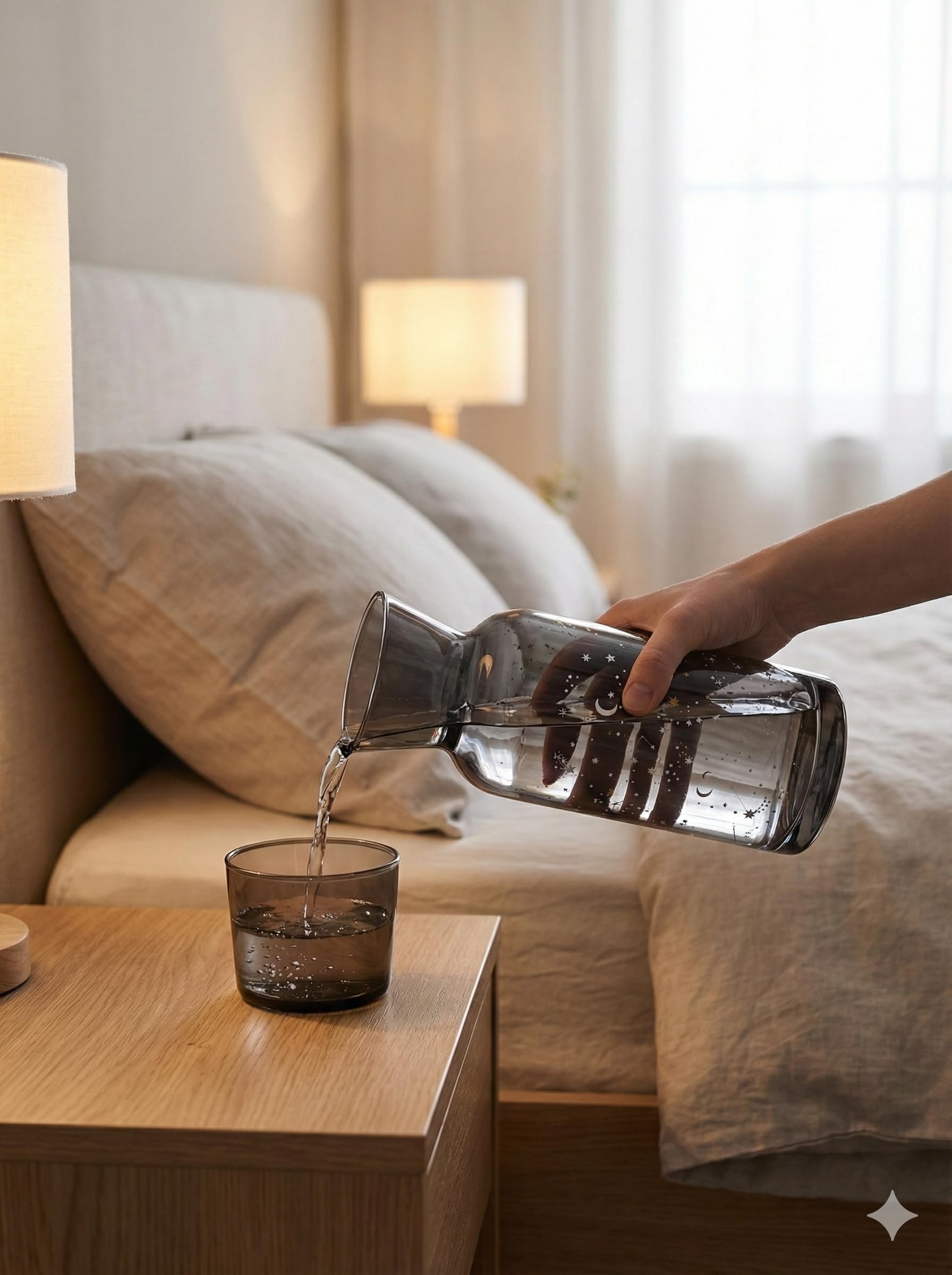 Jarra de agua de vidrio con tapa, jarra de vidrio transparente para cocina y comedor