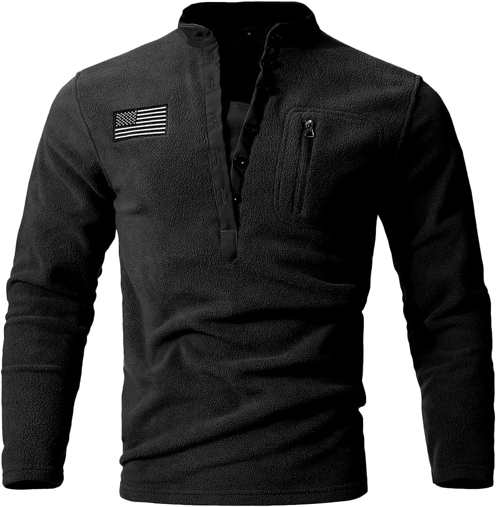 HARGLESMAN Mens Fleece Sweatshirts American Flag Patriotic Tactical Pullover - Image 2