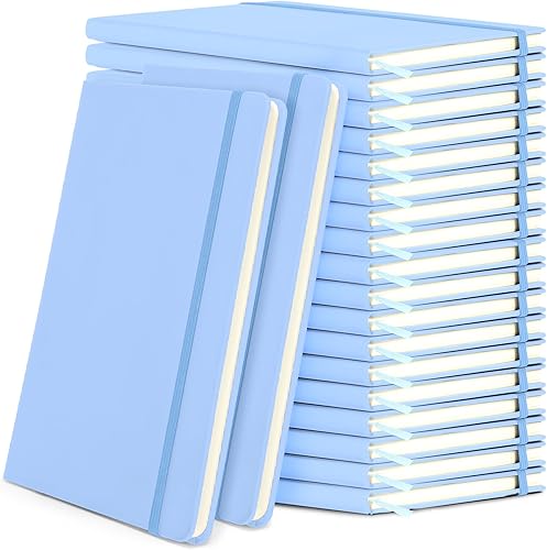 Miniatura 15 de Honoson 20 Pack Lined Journal Notebooks A5 Hardcover Executive Notebook 5.5" x 8.3" PU Leather Wide Ruled Journals Bulk with Elastic Band for Home 4